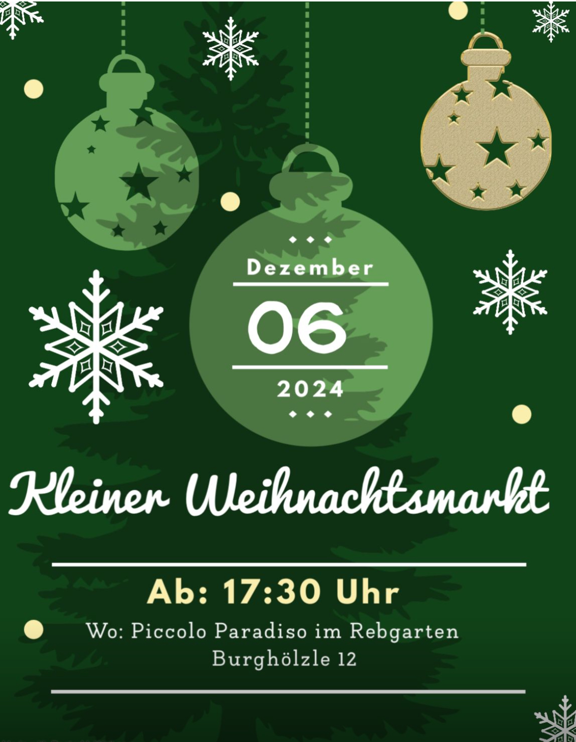 Kleiner Weihnachtsmarkt im Rebgarten