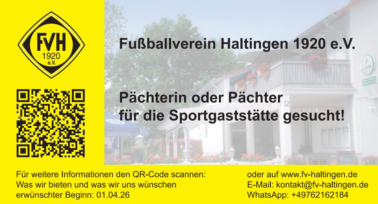 Pächterin oder Pächter für die Sportgaststätte gesucht!